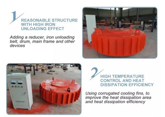 N52 Magnetico tipo disco sospeso cintura trasportatrice a secco separatore elettromagnetico di ferro minerale