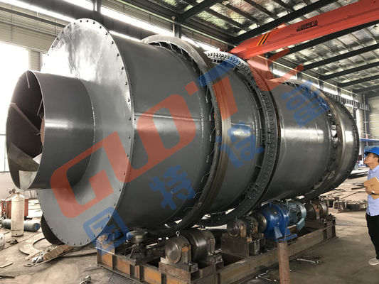 Sistema di asciugatrice a tamburo di sabbia di silice rotativa a tre cilindri per riscaldamento a gas